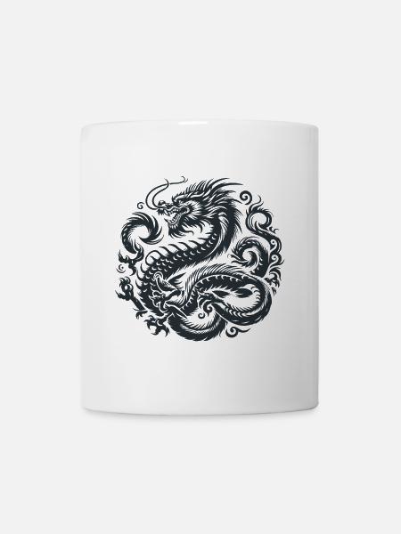 Tatouage de dragon chinois - Mug blanc - blanc