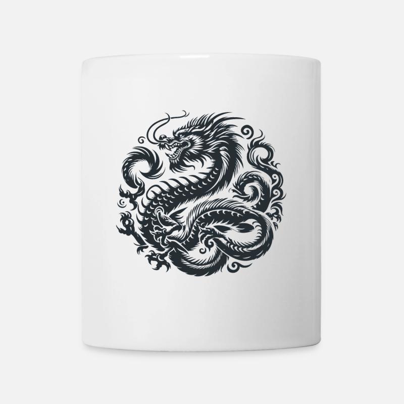 Chinesisches Drachen-Tattoo - Tasse - Weiß