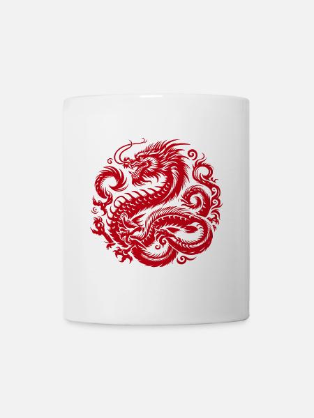 Tatouage de dragon chinois - Mug blanc - blanc