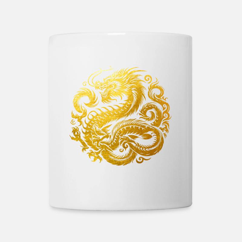 Chinesisches Drachen-Tattoo - Tasse - Weiß