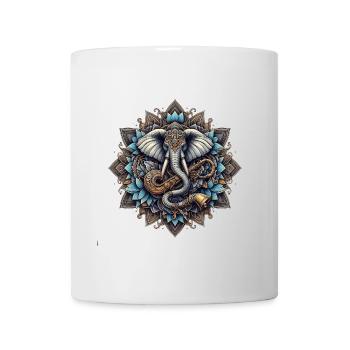 Elephant mandala in steampunk style - Mug - white - Front