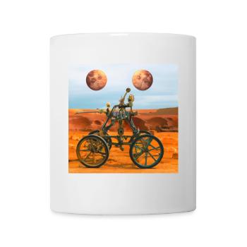 Rover marttien avec deux lunes - Mug blanc - blanc - Devant