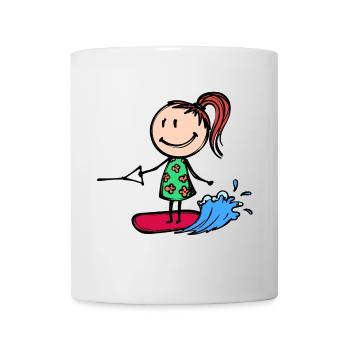Surfing, wakeboarding, kitesurfing, water sports, water skiing - Mug - white - Front