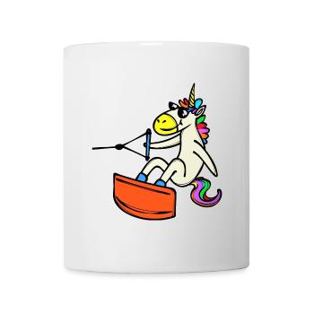 Wakeboard, Cascade, Sports nautiques, Wakesurf, Licorne - Mug blanc - blanc - Devant