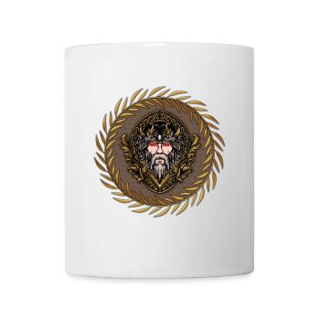 Zeus in den Farben Gold und Schwarz. - Tasse - Weiß - Vorne