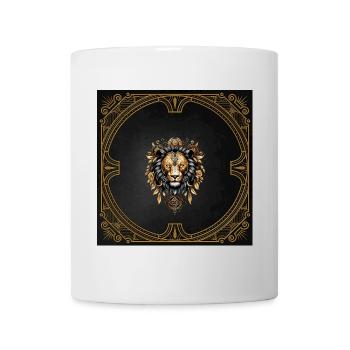Stunning Majestic Lion in Black and Gold - Mug - white - Front