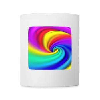 Regenbogenwirbel Farbenspiel - Tasse - Weiß - Vorne