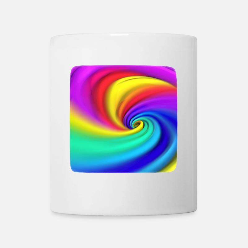 Regenbogenwirbel Farbenspiel - Tasse - Weiß