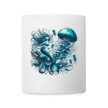 Meerjungfrau Nixe Quallen Qualle Geschenk - Tasse - Weiß - Vorne
