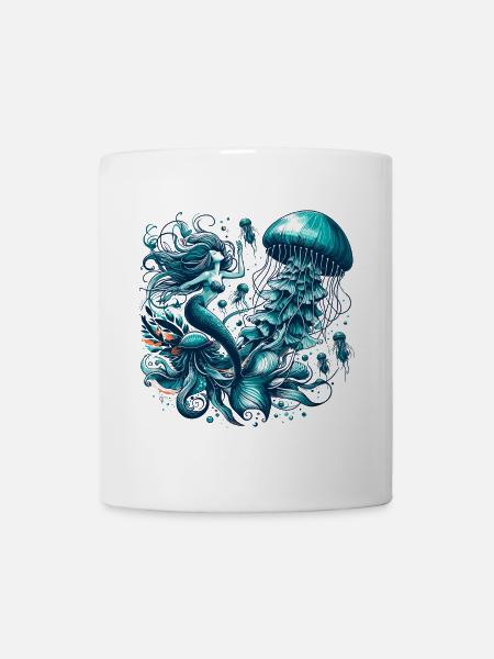 Sirène sirène méduse méduse cadeau - Mug blanc - blanc