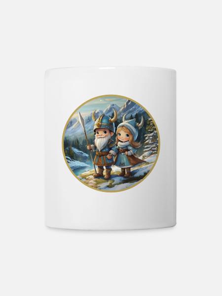 Garçon et fille viking - Mug blanc - blanc