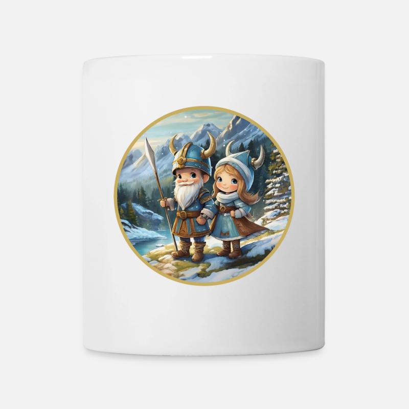 Garçon et fille viking - Mug blanc - blanc