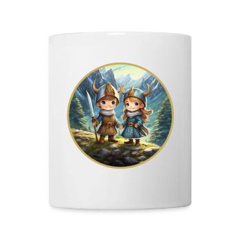Vikings nordiques mignons - Mug blanc - blanc - Devant