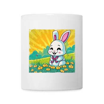 Style comique de lapin drôle - Mug blanc - blanc - Devant