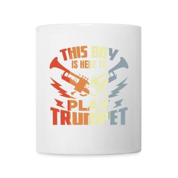 Junge der Trompete spielt - Tasse - Weiß - Vorne