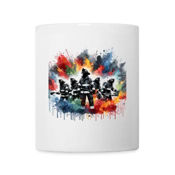 Fire brigade heroes in a shower of colour - Mug - white - Front
