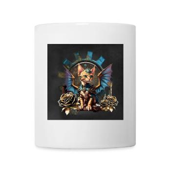 Merveilleux chat steampunk fantastique. - Mug blanc - blanc - Devant