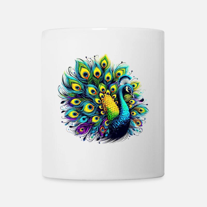 Pfau - Tasse - Weiß