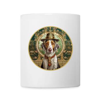 Jagdhund mit Hut - Tasse - Weiß - Vorne