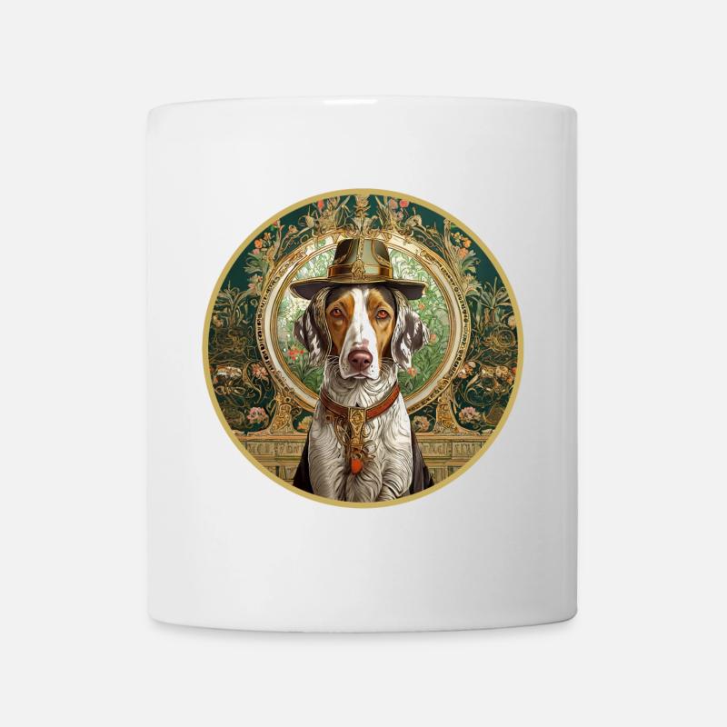 Jagdhund mit Hut - Tasse - Weiß