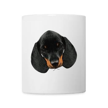 Hunde mädchen, Dackel welpe Kopf - Tasse - Weiß - Vorne