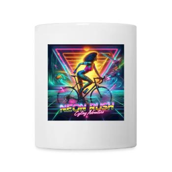 Neon Rush - Poster im Stil der 80er Jahre - Tasse - Weiß - Vorne
