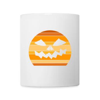 Halloween Kürbis mit Gesichtsdekoration - Tasse - Weiß - Vorne