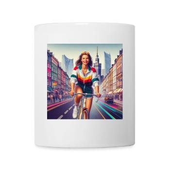 Varsovie Cyclisme Retro Girl Style iconique des années 80 - Mug blanc - blanc - Devant