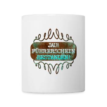 GLÜCKWUNSCH FÜHRERSCHEIN BESTANDEN - Tasse - Weiß - Vorne