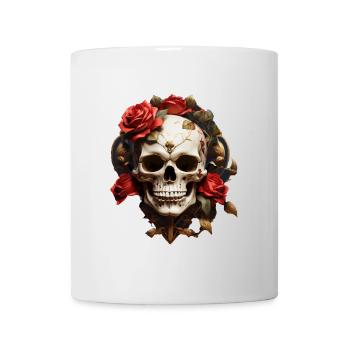 Rose Skull Wreath - Mug - white - Front