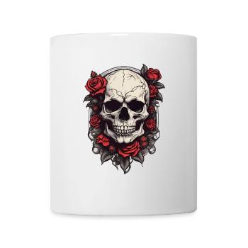Roses Skull Floral Tattoo - Mug - white - Front