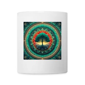 Arbre dans le mandala de lumière - Mug blanc - blanc - Devant