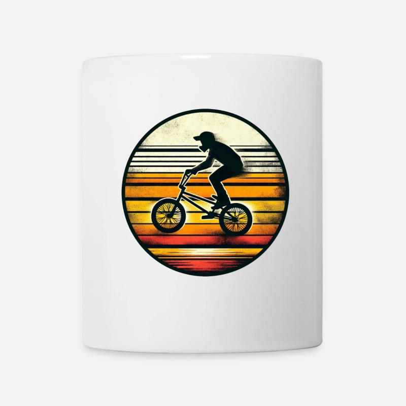 BMX Rider in Retro Sunset - Mug - white