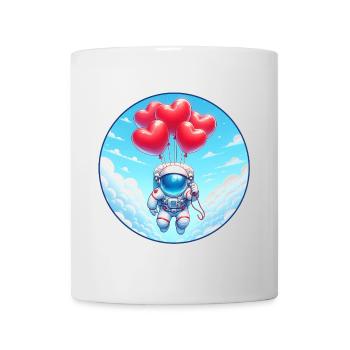 Heart Balloon Astronaut Cloud Flight - Mug - white - Front