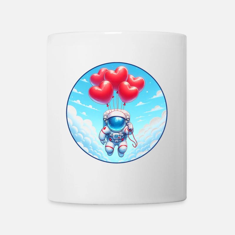 Herzballon Astronaut Wolkenflug - Tasse - Weiß