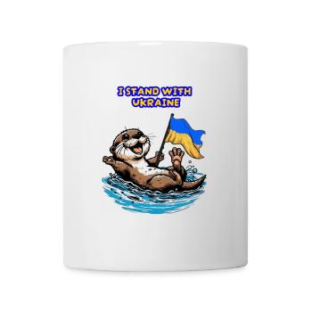 Cute Otter Baby with Ukraine Flag - Mug - white - Front