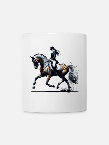 Dressurreiten Reiten Pferd Geschenk - Tasse - Weiß
