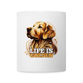 Das Leben ist Golden Retriever Hund Geschenk - Tasse - Weiß - Vorne