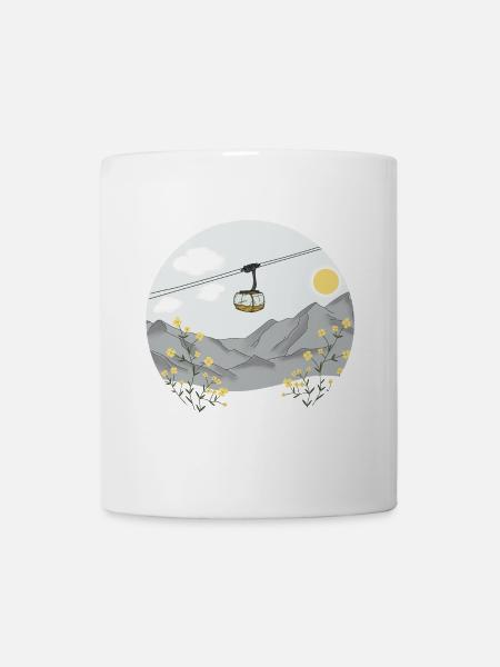 Gondelfahrt auf den Berg - Seilbahn - Tasse - Weiß