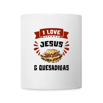 J'aime Jésus et les Quesadillas Mexico - Mug blanc - blanc - Devant