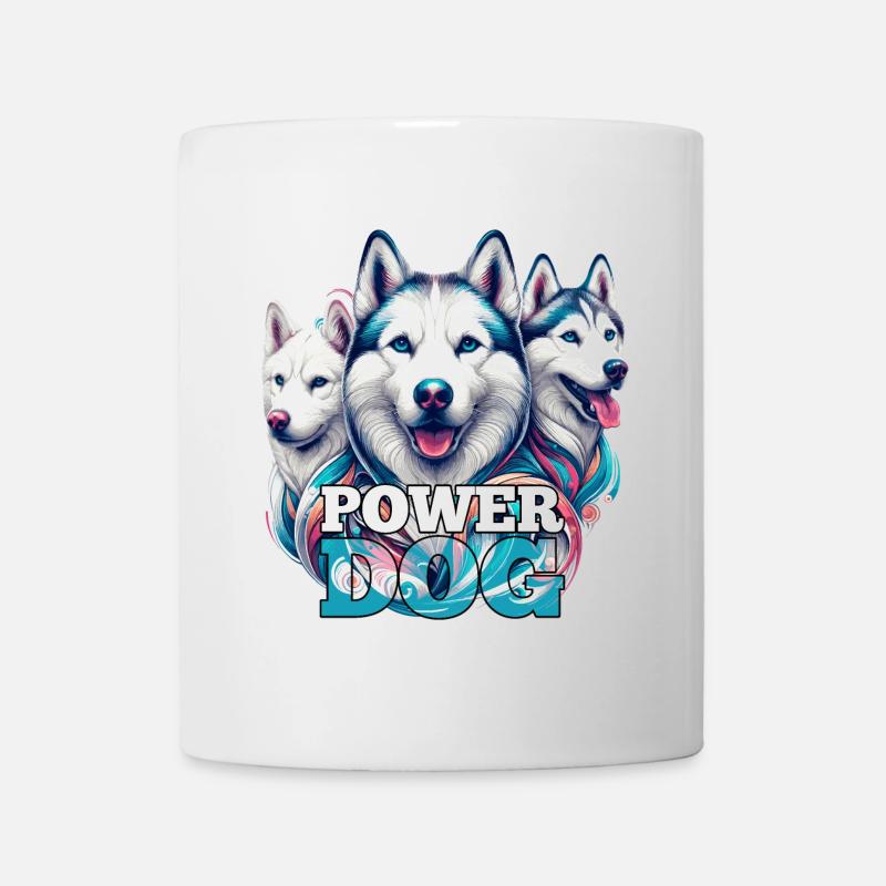 Husky Power Dog Geschenk - Tasse - Weiß
