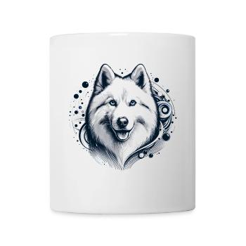 Weißer Langhaar Husky Geschenk - Tasse - Weiß - Vorne