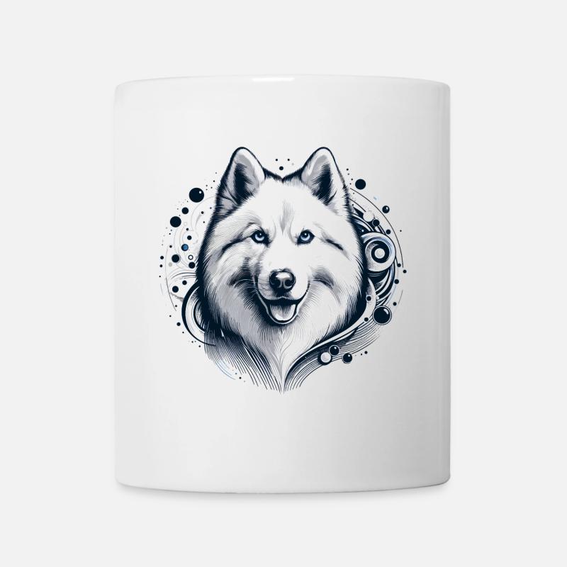 Cadeau Husky à poil long blanc - Mug blanc - blanc