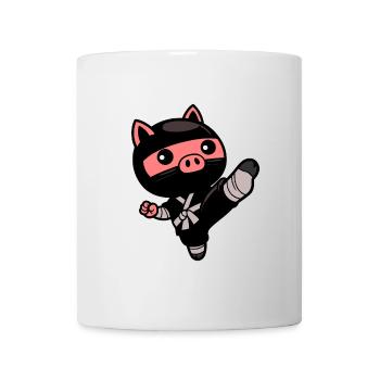 cochon ninja - Mug blanc - blanc - Devant