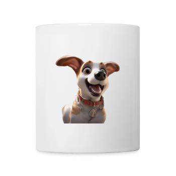 Joyful Cartoon Dog Cheer - Mug - white - Front