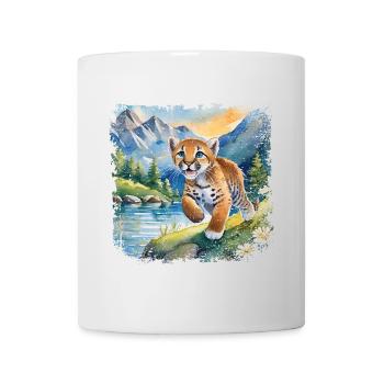 Niedlicher junger Tiger | Kinderbuchstil - Tasse - Weiß - Vorne