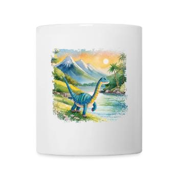 Niedlicher junger Thesaurus Kinderbuchstil Aquarel - Tasse - Weiß - Vorne