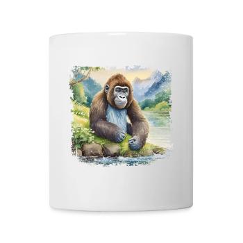 Niedlicher junger Gorilla > Aquarellmalerei - Tasse - Weiß - Vorne