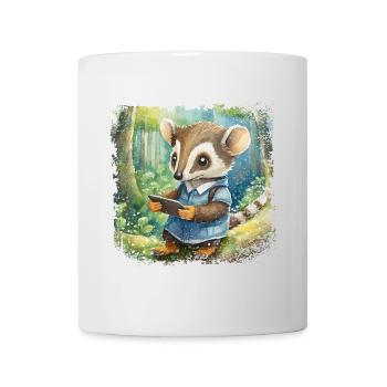 Niedlicher junger Ameisenbär mit Handy - Tasse - Weiß - Vorne