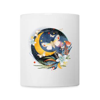 rare exotic butterflies in the moonlight - Mug - white - Front